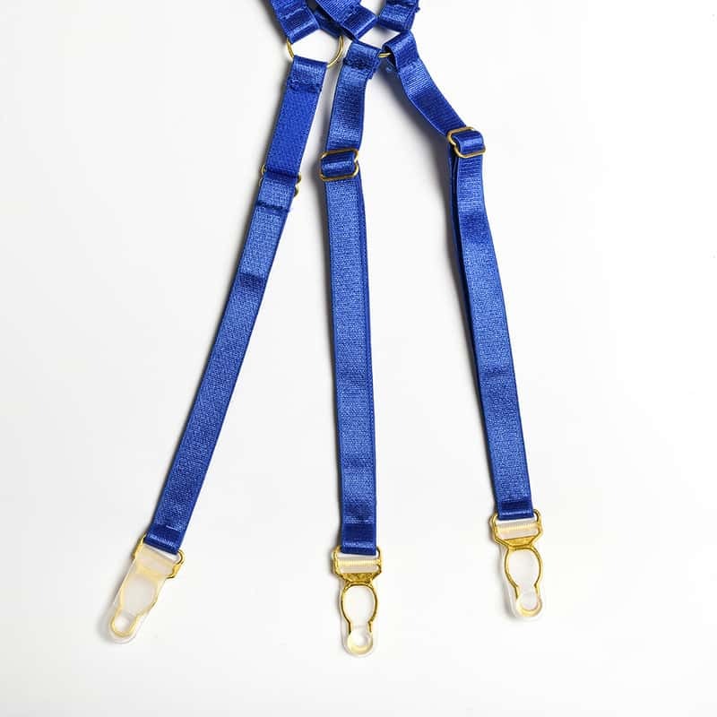 Halter Cutout Satin Panel Garter Belt Set Belt Details