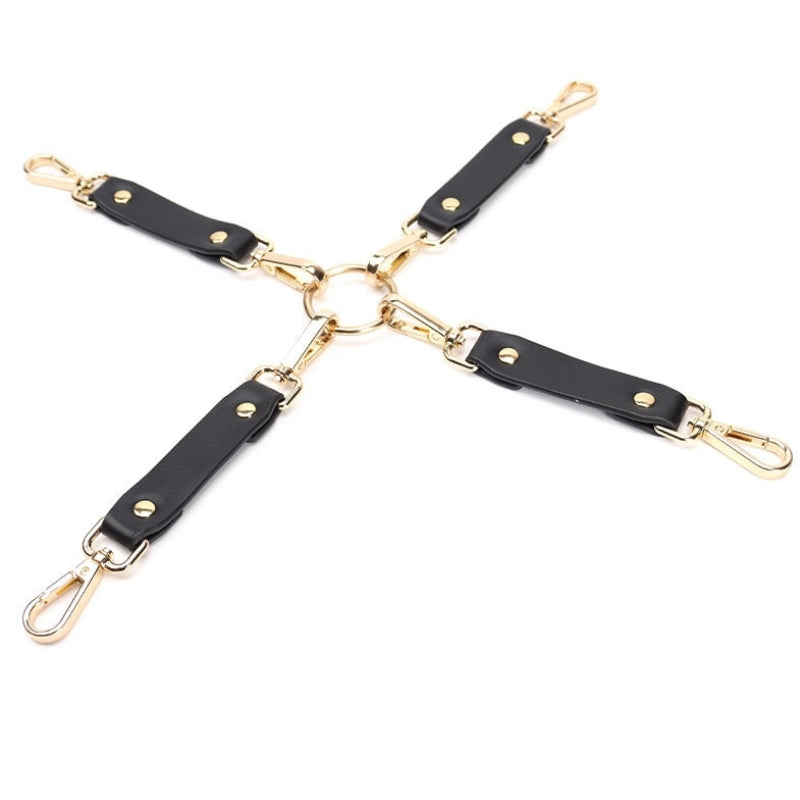 Wholesale Dominatrix Kit with Gold Bead Chain Decor cross buckle