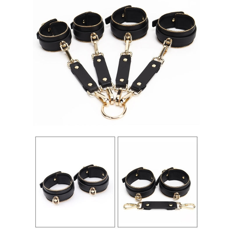 Wholesale Dominatrix Kit with Gold Bead Chain Decor cuff display
