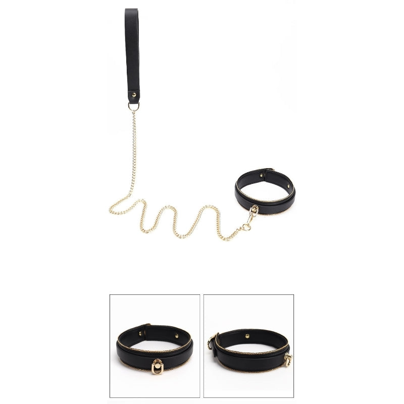 Wholesale Dominatrix Kit with Gold Bead Chain Decor leash details