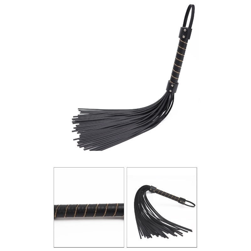 Wholesale Dominatrix Kit with Gold Bead Chain Decor whip