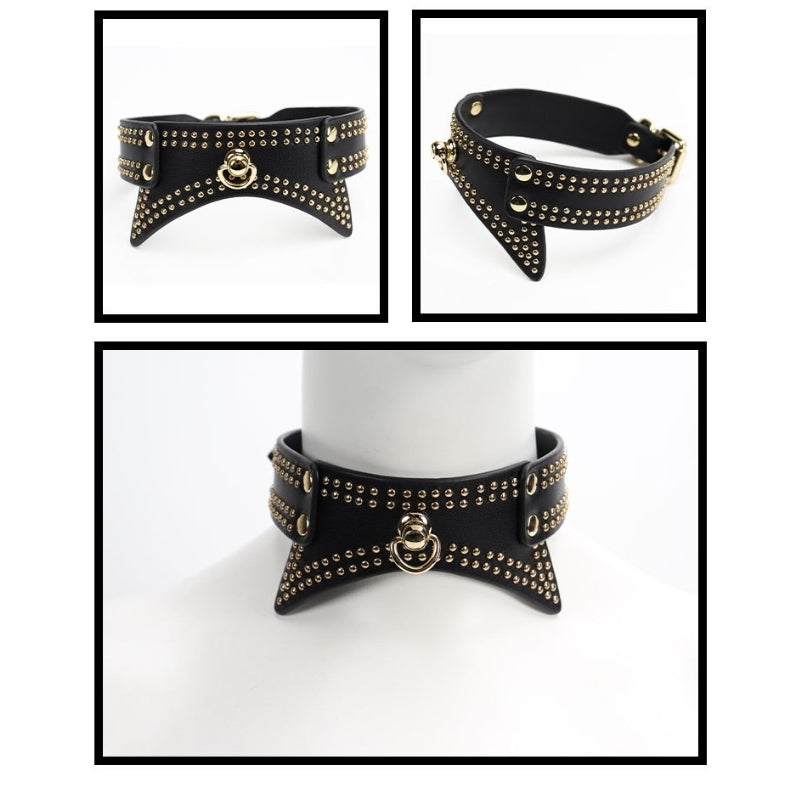 Wholesale Rivet Bondage Starter Kit in Red and Black collar show